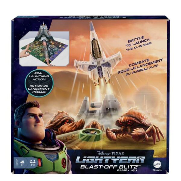 Disney Pixar Lightyear Blast-Off Blitz Skill & Action Puck-Flipping Game with Team Play for 2 to 8 Players, Movie Themed, Gift for Kids & Lightyear Fans Ages 8 Years & Up HGR57