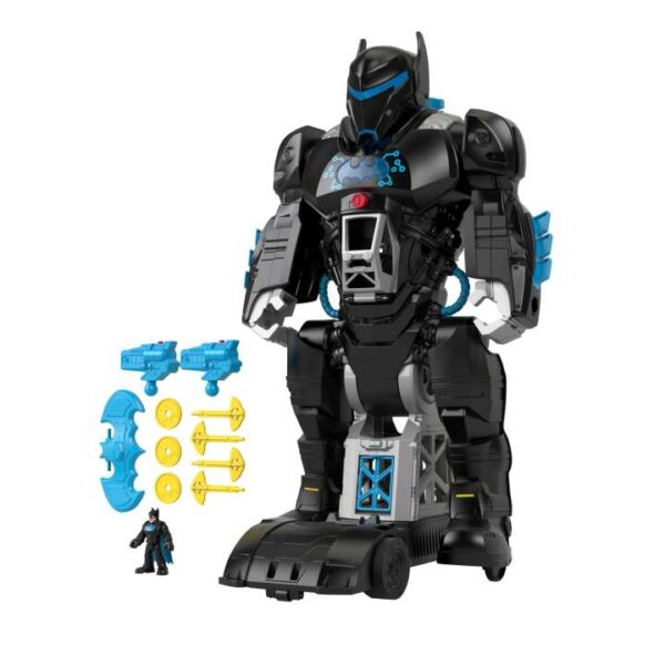 Imaginext DC Super Friends Batman Toy, 2-In-1 Robot & Playset With Lights & Sounds, Bat-Tech Batbot GWT23