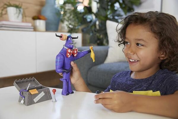 Mattel Monsters at Work Tylor Tuskmon The Jokester Feature Figure Talking Interactive Disney Plus Character Toy with Accessories, Posable Authentic Look & Sound, Kids Gift Ages 3 Years & Up GXK91 - Image 2