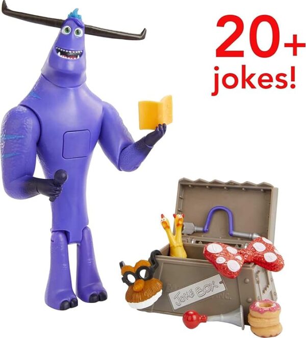 Mattel Monsters at Work Tylor Tuskmon The Jokester Feature Figure Talking Interactive Disney Plus Character Toy with Accessories, Posable Authentic Look & Sound, Kids Gift Ages 3 Years & Up GXK91 - Image 3