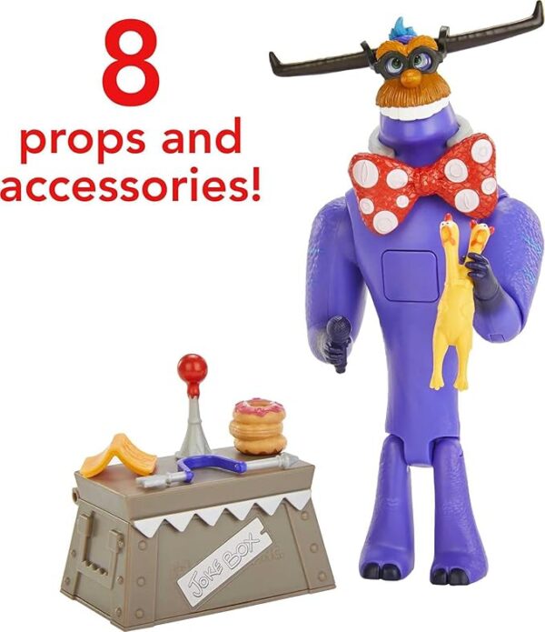 Mattel Monsters at Work Tylor Tuskmon The Jokester Feature Figure Talking Interactive Disney Plus Character Toy with Accessories, Posable Authentic Look & Sound, Kids Gift Ages 3 Years & Up GXK91 - Image 4