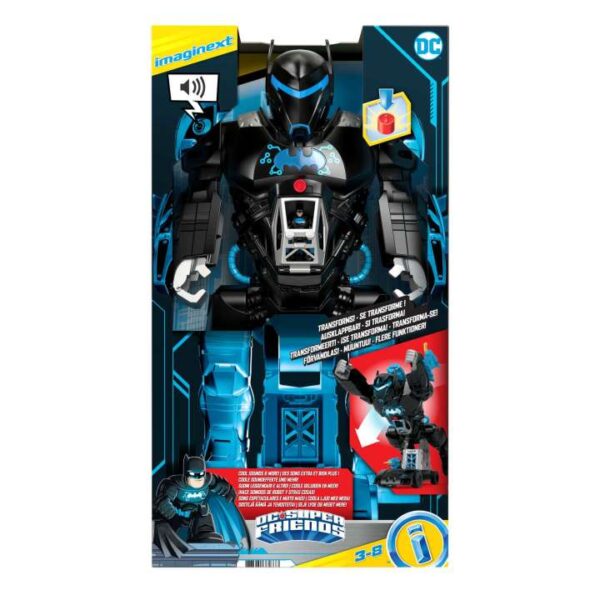 Imaginext DC Super Friends Batman Toy, 2-In-1 Robot & Playset With Lights & Sounds, Bat-Tech Batbot GWT23 - Image 6