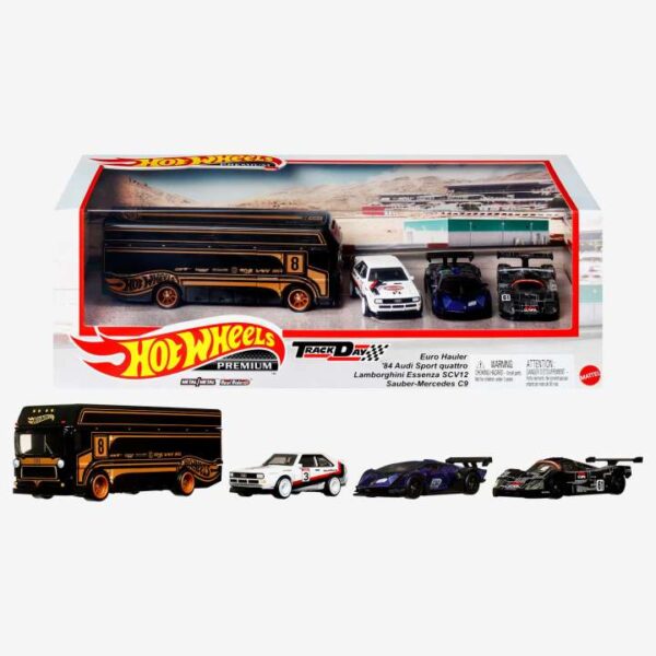 Hot Wheels Premium Collector Display Sets, 3 Cars & 1 Transporter GMH39