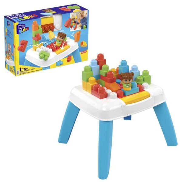 MEGA BLOKS Build N Tumble Activity Table Toy Blocks With 1 Figure HHM99