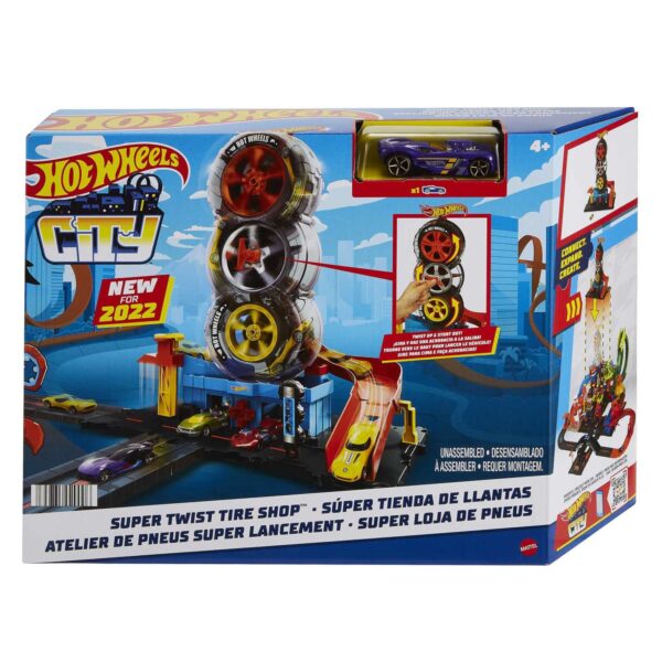 Hot Wheels City Super Twist Tire Shop Playset HDP02 - Image 6