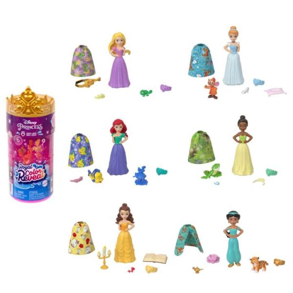 Disney Princess Color Reveal Dolls With 6 Surprises, Friend Series, Styles May Vary HMB69