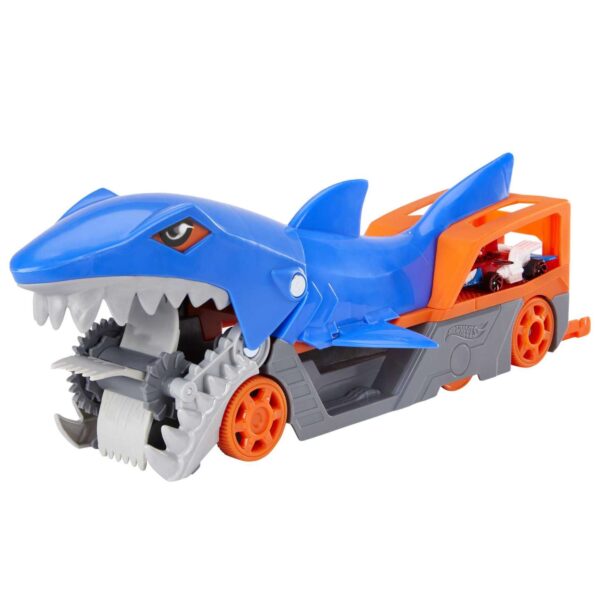 Hot Wheels Shark Chomp Transporter Playset With One 1:64 Scale Car GVG36