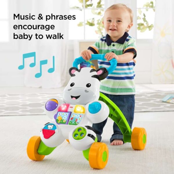 Fisher-Price Learn With Me Zebra Walker, Musical Infant Walking Toy DKH80 - Image 2