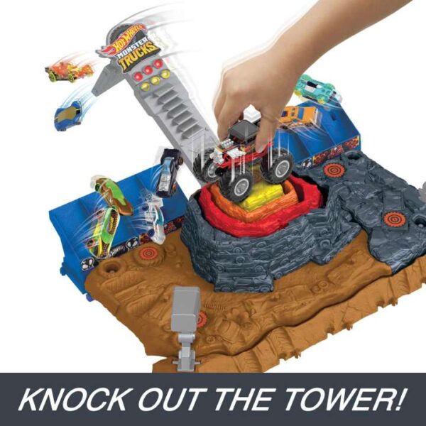 Hot Wheels Monster Trucks Arena Smashers Bone Shaker Ultimate Crush Yard With 1 Vehicle HNB96 - Image 4