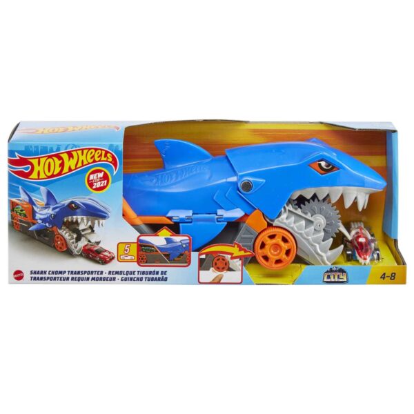 Hot Wheels Shark Chomp Transporter Playset With One 1:64 Scale Car GVG36 - Image 6