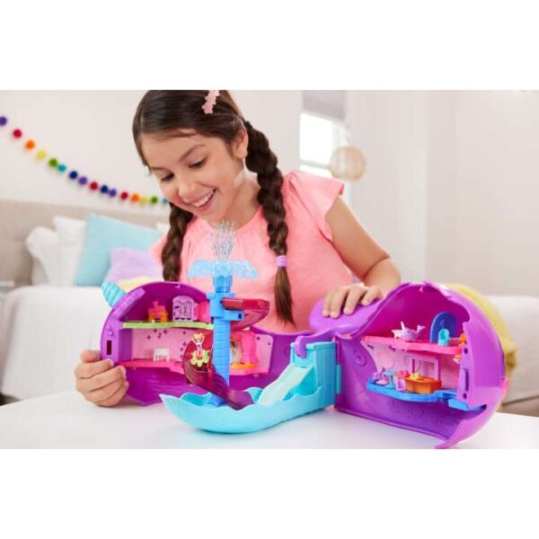 Polly Pocket Sparkle Cove Adventure Narwhal Adventurer Boat Playset With 2 Micro Dolls & 13 Accessories HKV71 - Image 2