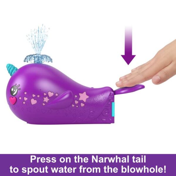 Polly Pocket Sparkle Cove Adventure Narwhal Adventurer Boat Playset With 2 Micro Dolls & 13 Accessories HKV71 - Image 3