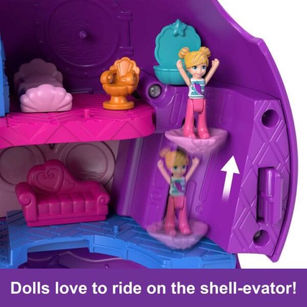 Polly Pocket Sparkle Cove Adventure Narwhal Adventurer Boat Playset With 2 Micro Dolls & 13 Accessories HKV71 - Image 5