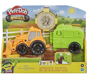 Play-Doh Wheels Tractor Farm Truck Toy with Horse Trailer Mould and 3 Pots of Non-Toxic Modelling Compound F1012