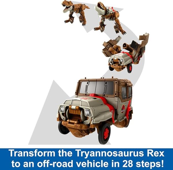 Jurassic World Transforming Toy, Tyrannosaurus T Rex Dinosaur to Off Road Truck Vehicle HPD38 - Image 5