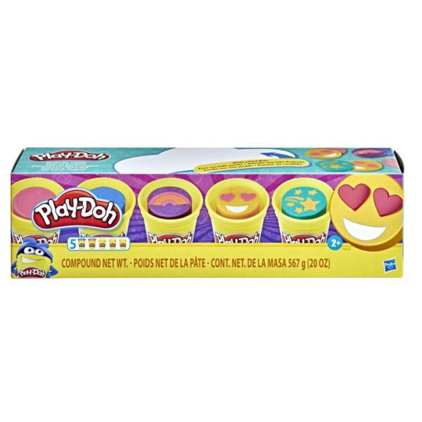 Play-Doh Color Me Happy 5-Pack with 3 Emoji-Inspired Cans F4715 - Image 2