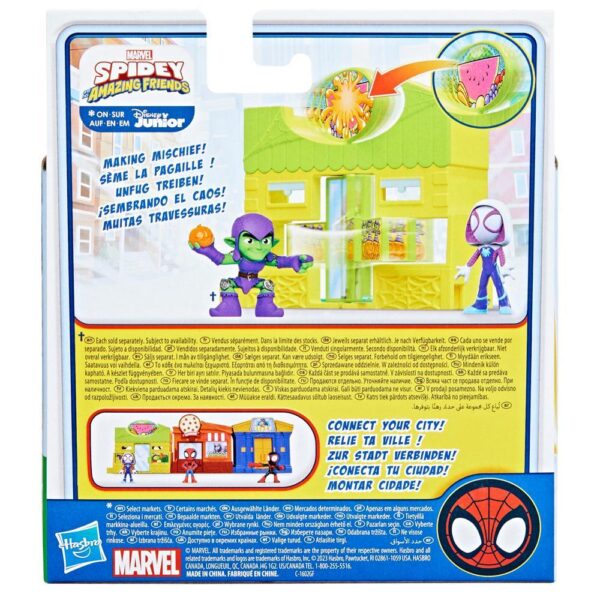 Marvel Spidey and His Amazing Friends City Blocks Ghost Spider Supermarket, Kids Playset F8361 - Image 3