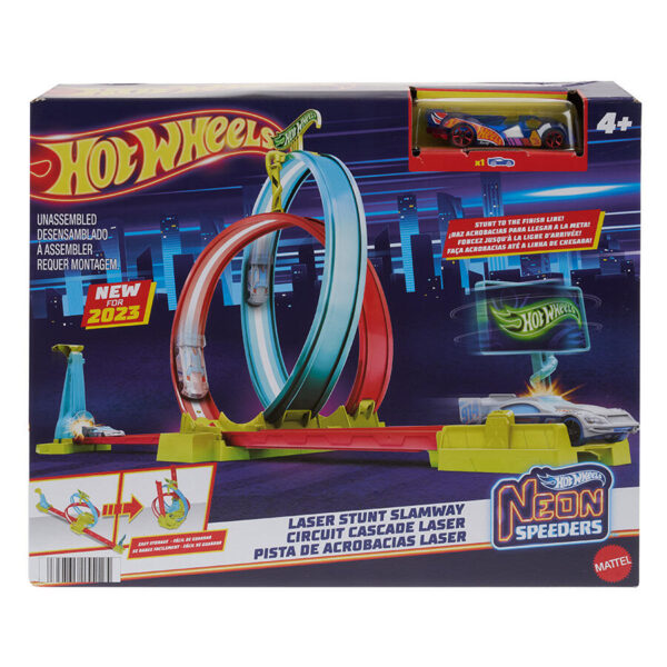 Hot Wheels Neon Speeders Laser Stunt Slamway Track Set HPC05 - Image 2